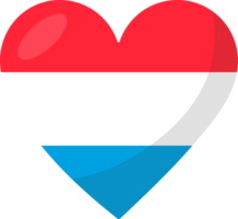 Luxemburgo bandeira coração 3d estilo. png