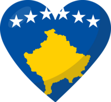 Kosovo bandeira coração 3d estilo. png