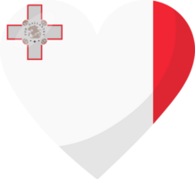 Malta flag heart 3D style. png