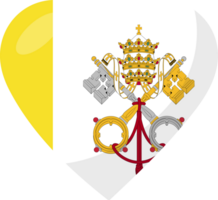 Vaticano ciudad bandera corazón 3d estilo. png