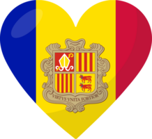 Andorra flag heart 3D style. png