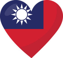 Taiwan bandeira coração 3d estilo. png