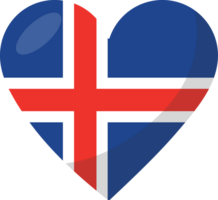 Islandia bandera corazón 3d estilo. png