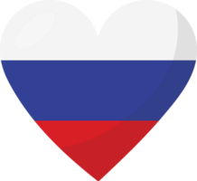 Russia flag heart 3D style. png