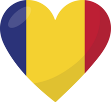 Romania flag heart 3D style. png