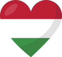 Hungary flag heart 3D style. png