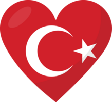 Turkey flag heart 3D style. png