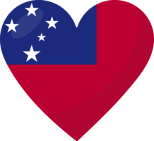 Samoa flag heart 3D style. png