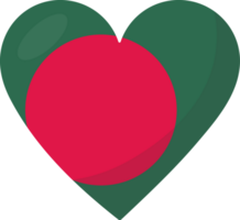 Bangladesh flag heart 3D style. png