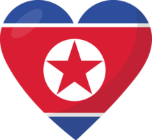 norte Corea bandera corazón 3d estilo. png