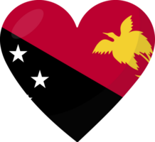 Papua New Guinea flag heart 3D style. png
