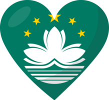 Macau flag heart 3D style. png