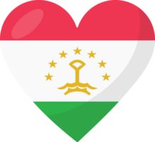 Tajikistan flag heart 3D style. png