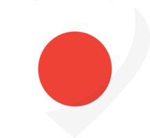 Japan flag heart 3D style. png