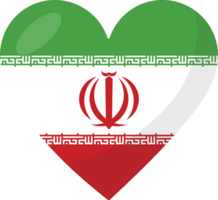 Iran flag heart 3D style. png