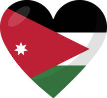 Jordan flag heart 3D style. png