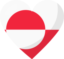 Greenland flag heart 3D style. png