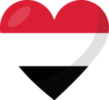 Yemen flag heart 3D style. png