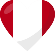 Peru flag heart 3D style. png