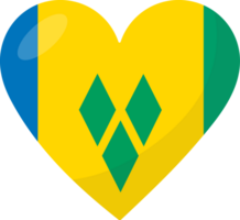 Heilige Vincent und das Grenadinen Flagge Herz 3d Stil. png