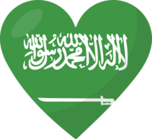 saudi arabien flagga hjärta 3d stil. png