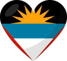 Antígua e barbuda bandeira coração 3d estilo. png