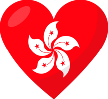 hong kong bandeira coração 3d estilo. png