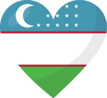 Uzbekistan flag heart 3D style. png