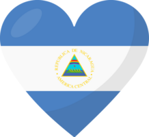 Nicaragua flag heart 3D style. png