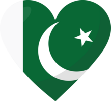 Pakistan flag heart 3D style. png