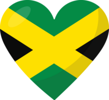 Jamaica flag heart 3D style. png