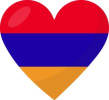 armenia flagga hjärta 3d stil. png