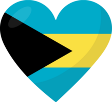 Bahamas flag heart 3D style. png