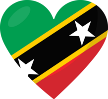 Saint Kitts and Nevis flag heart 3D style. png