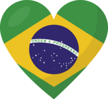 Brazil flag heart 3D style. png