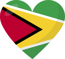 Guyana flag heart 3D style. png