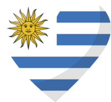 Uruguay flag heart 3D style. png