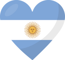 Argentina flag heart 3D style. png