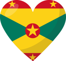 Grenada flag heart 3D style. png