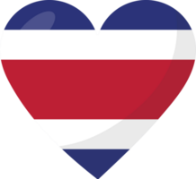 Costa rica flag heart 3D style. png