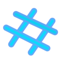 Neon hashtags shaped png