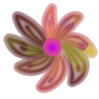 néon fleur en forme de png