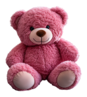 ai generato adorabile carino rosa orsacchiotto orso, ritagliare design isolato su trasparente sfondo, generativo ai png