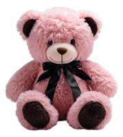 AI generated Adorable cute pink teddy bear, cutout design isolated on transparent background, generative ai png