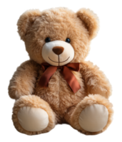 AI generated Adorable cute brown teddy bear, cutout design isolated on transparent background, generative ai png