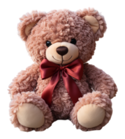 AI generated Adorable cute pink teddy bear, cutout design isolated on transparent background, generative ai png