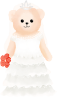 Teddy bear wear wedding dresses png
