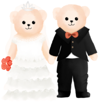 Teddy bear wear wedding costume png