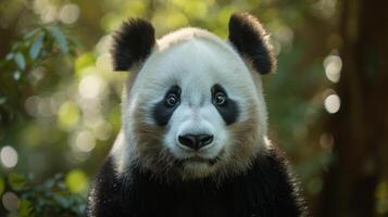 ai generado un real panda poses para un de cerca foto
