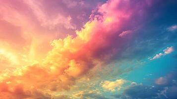 AI generated A spectrum of colors fills the sky, providing a dreamy and playful summer background photo